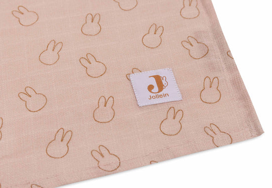 Set mbulesa të holla për fëmijë Jollein Miffy Silhouettes 115x115cm, 2 copë, rozë
