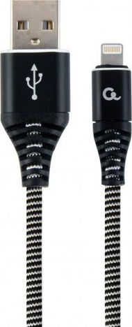 Kabllo Gembird CABLEXPERT, USB-A në USB-C, M / M, PREMIUM QUALITY, e thurur, 1m, e zezë / bardhë