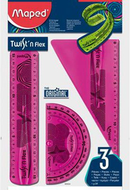 Maped Twist'n Flex Сет на Линијари, 15 cm, 3 Парчиња