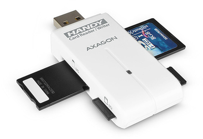 Lexues karte AXAGON SD / MicroSD / MS / M2, i bardhë