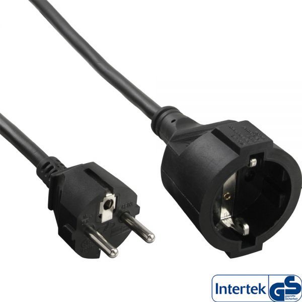Kabllo zgjatëse e rrymës InLine, 2 m, i zi