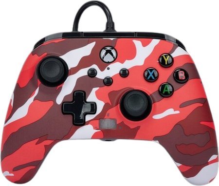 Kontroller PowerA Enhanced Red Camo, me kabllo, i bardhë / i kuq