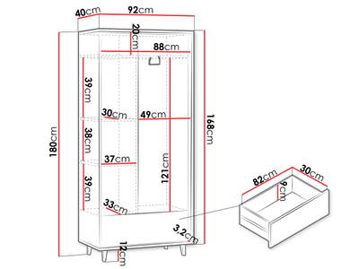 Dollap Trikso 2D1SZ (92 x 180 x 40)