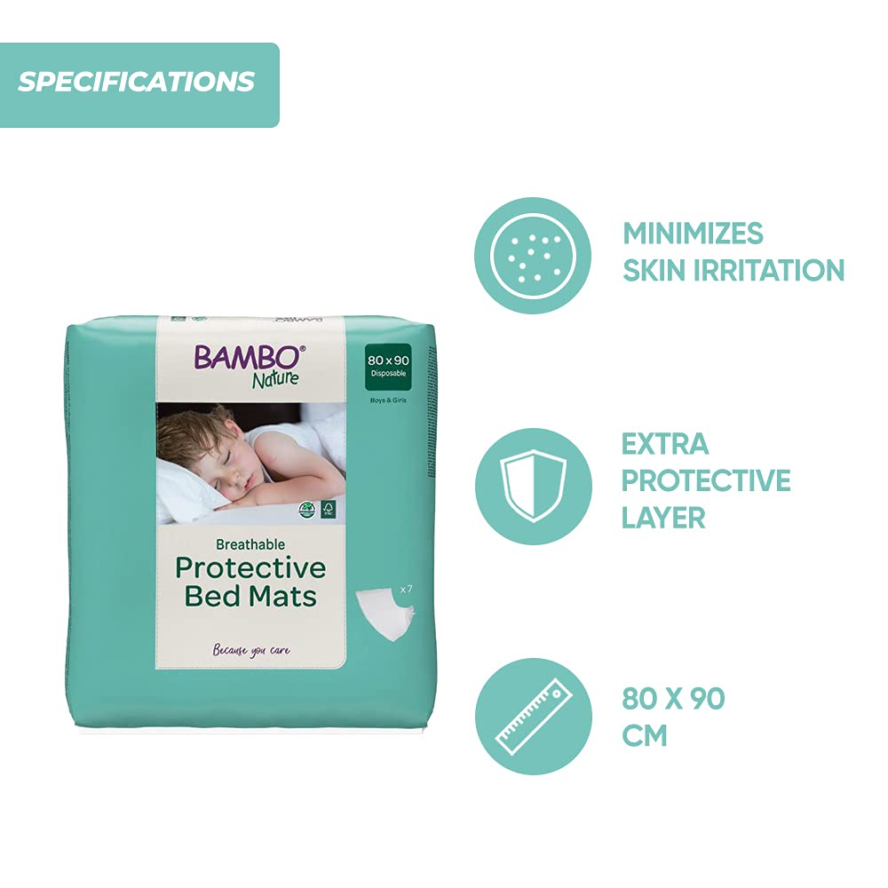 Shtroja mbrojtëse për shtrat Bambo Nature Protective Bed Mats, 80x90, 7 copë