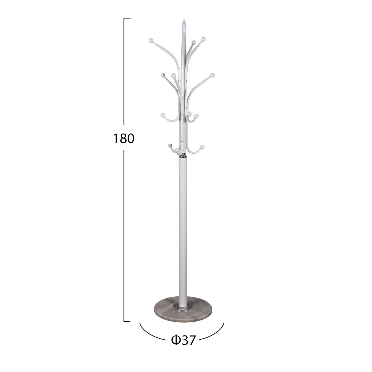 Varëse dyshemeje me 13 vende Φ37x180Hcm (HM9573.02), bardhë