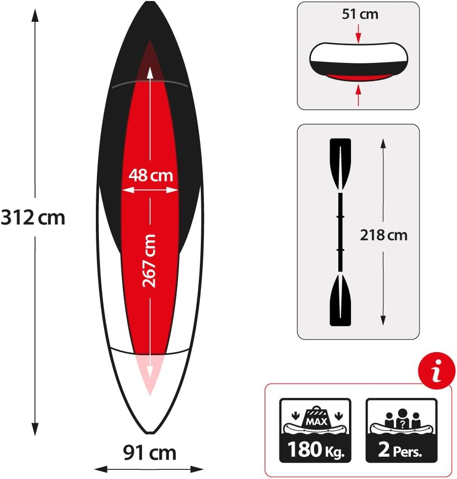 68307 EXPLORER K2 KAYAK   312cmx91cmx51cm