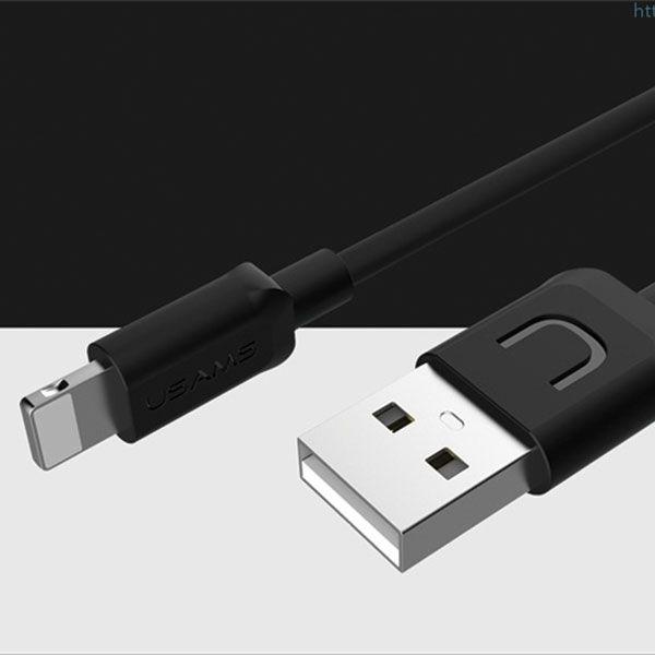 Kabllo Lightning Usams USB-A, 1m, e zezë