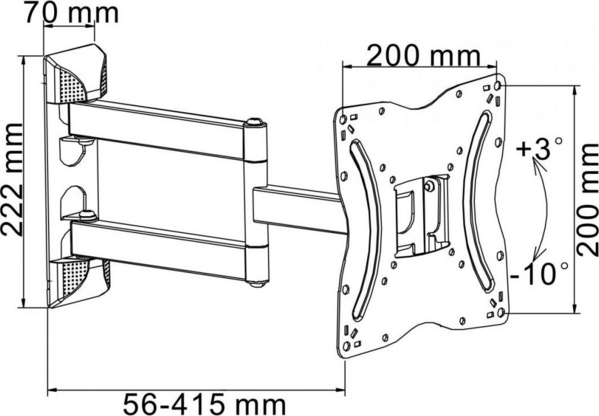 Mbajtëse televizori Cabletech, 13 ''- 42 ''