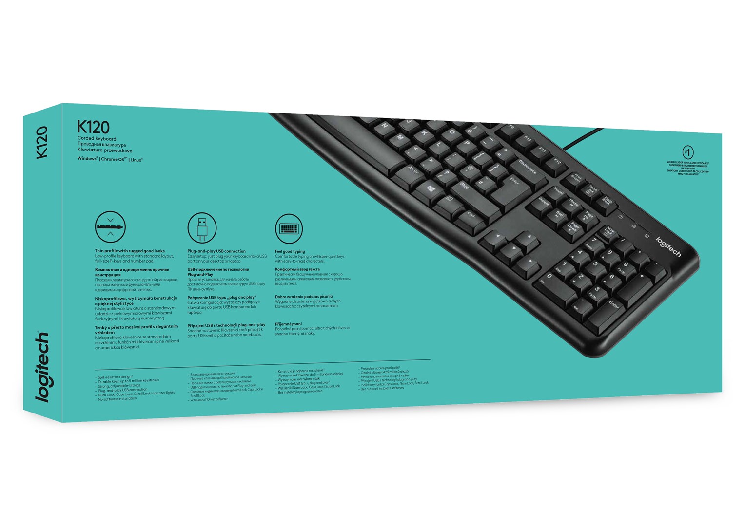Logitech K120 USB тастатура, црна