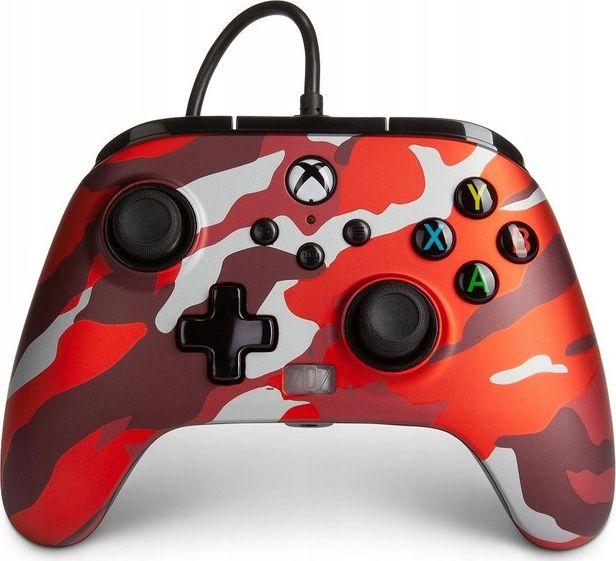Kontroller PowerA XS Enhanced Metallic Red Camo, me kabllo, i kuq