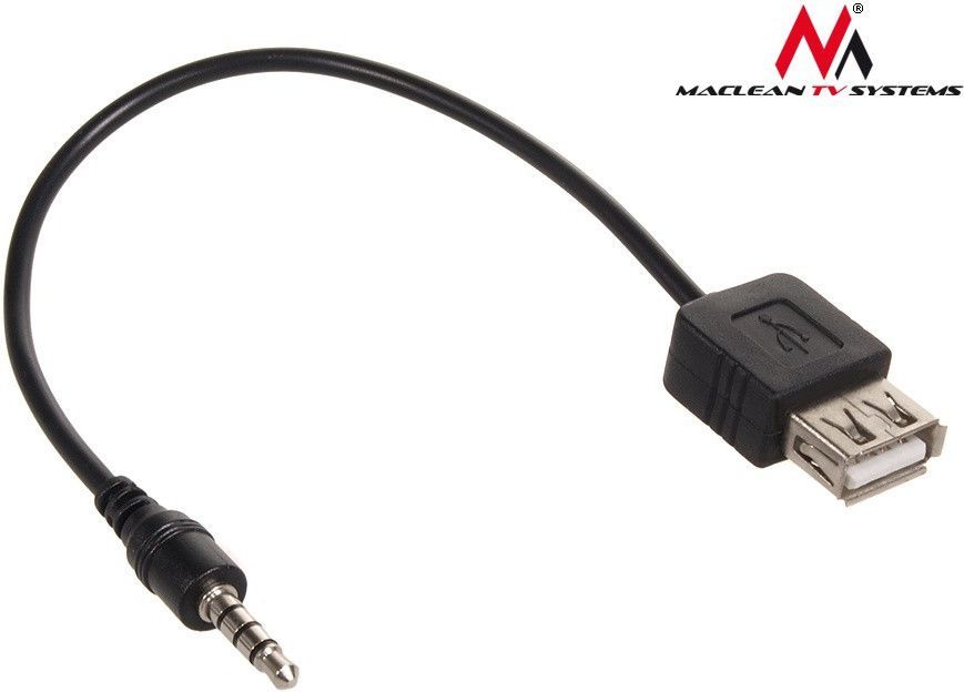 Përshtatës USB Maclean Jack, 3,5 mm, i zi 