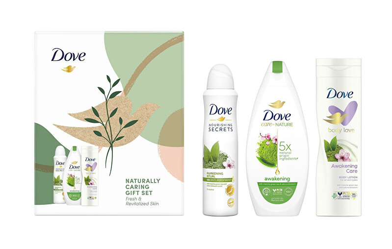 Set për trup Dove Awakening, xhel dushi 250 ml + losion trupi 225 ml + antiperspirant 150 ml