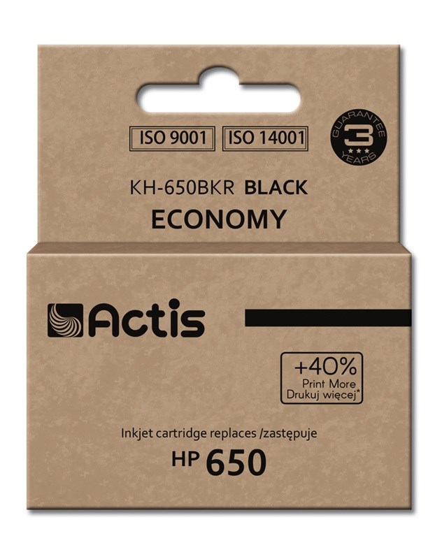 Ngjyrë për printer Actis KH-650BKR (zëvendësim për HP 650 CZ101AE), 15 ml, e zezë Ngjyrë për printer Actis KH-650BKR (zëvendësim për HP 650 CZ101AE), 15 ml, e zezë