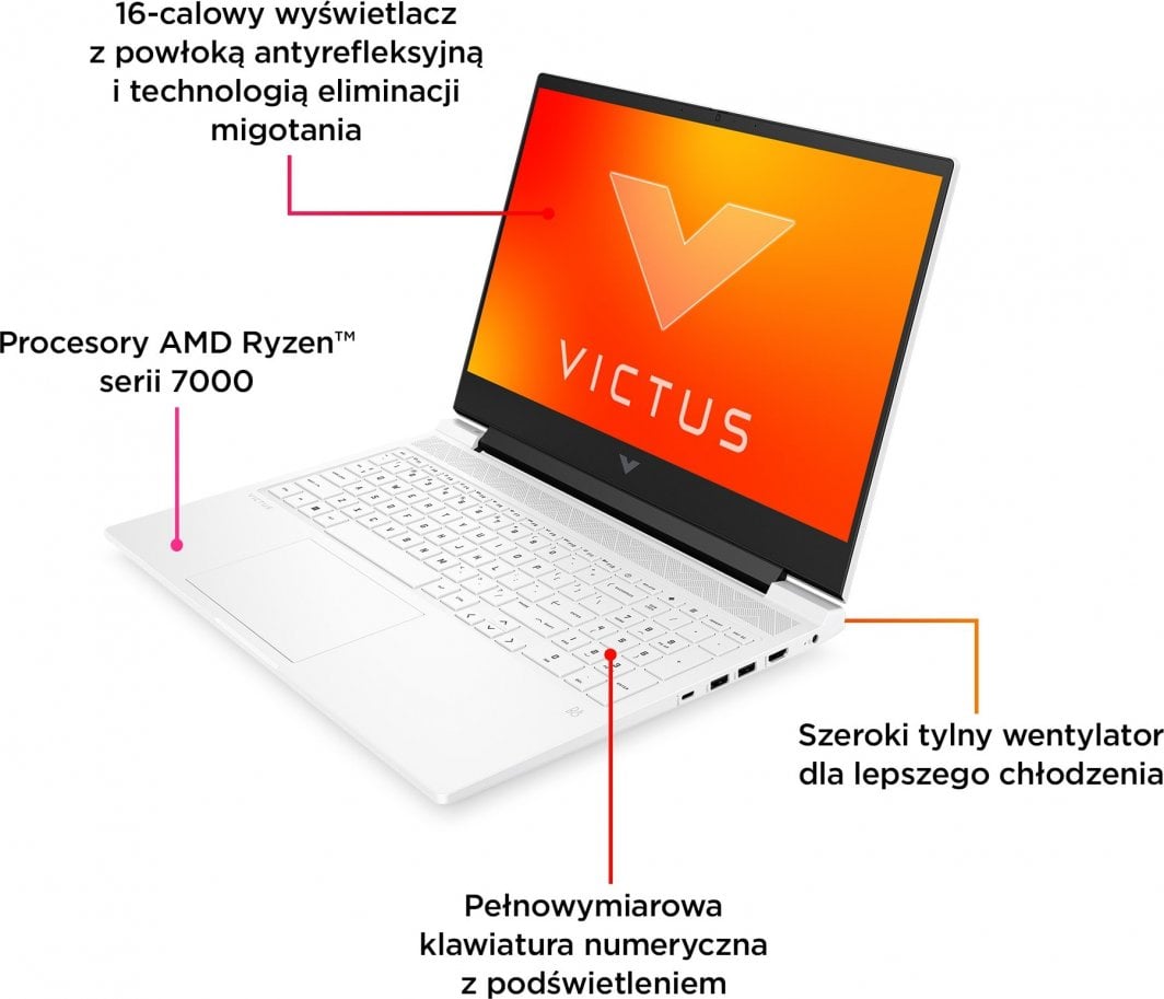 Laptop HP Victus 16, 16" 144 Hz, AMD Ryzen 5 7640HS, 16 GB RAM, 512 GB SSD, Nvidia GeForce RTX 4050, i kaltër