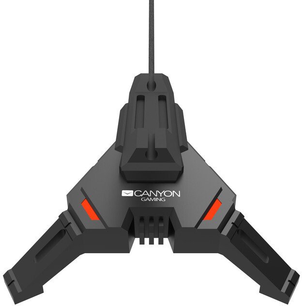 Mbajtëse kabllo për maus CANYON WH-100, 2in1, 4port USB hub, LED backlight, kabllo 1.5m, e zezë