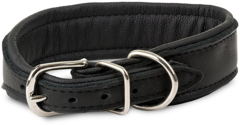 Qafore qeni Barry King Elk Leather Strong, lëkurë dreri, 40mm 45cm, e zezë