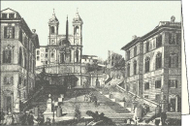 Kartolinë Rossi Roma Chiesa della Trinita, 170 x 115 mm