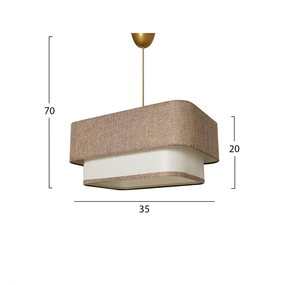 Llambë tavani metal+pëlhurë 35×20×70 cm (HM7374.02)