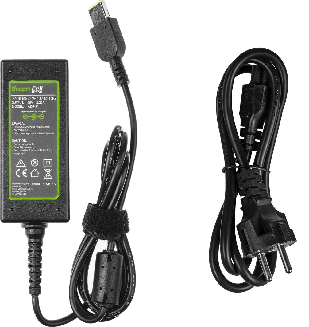 Përshtatës i rrymës së laptopit/ adapter Green Cell AD64P, 45W, 2.25A