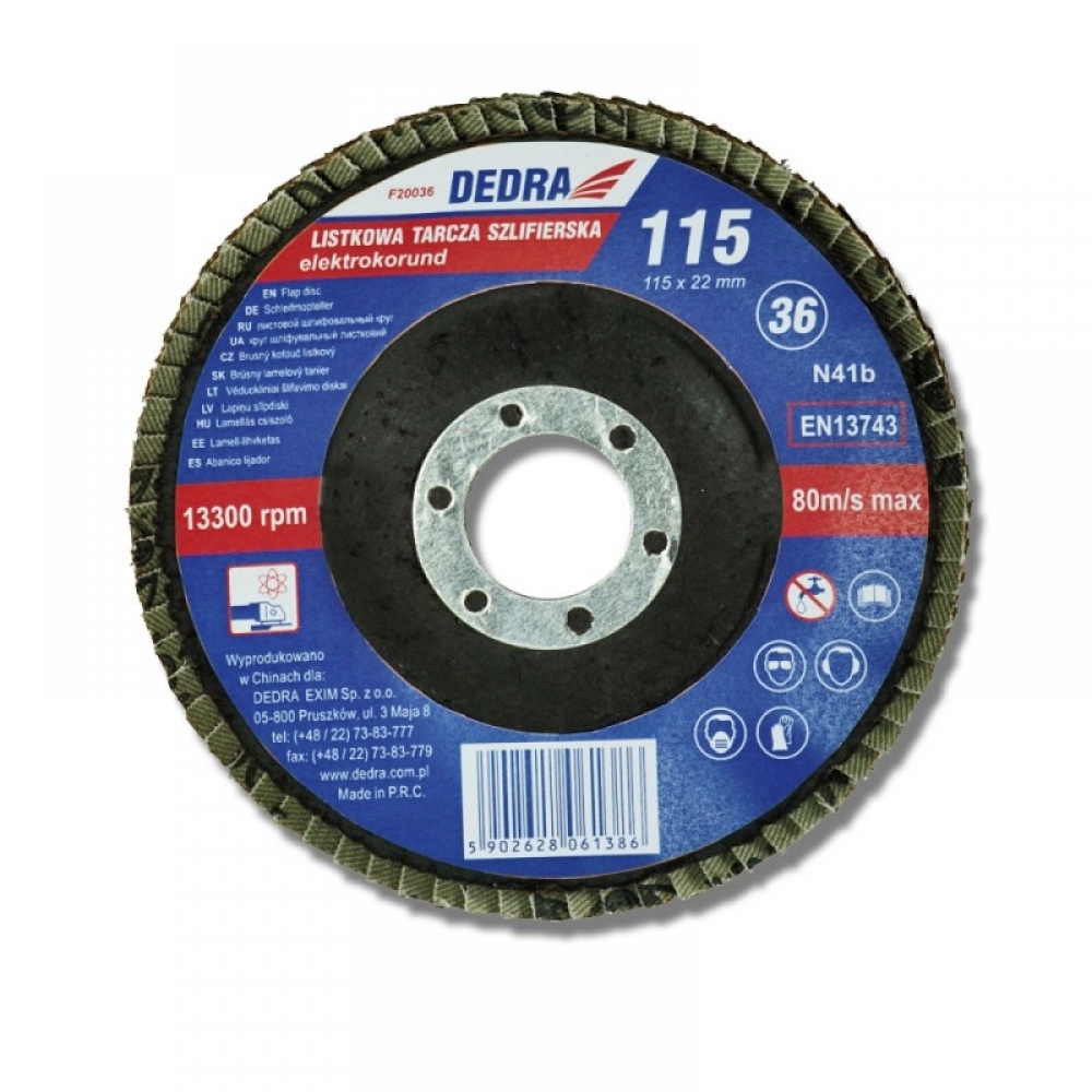 Disk smerilues Dedra F20036, 115x22mm