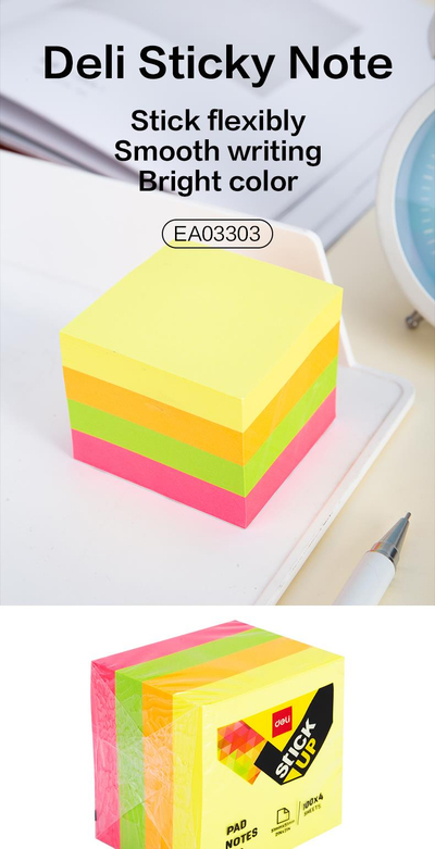 Postit DELI 51x51 400fl neon mix a03303 1/6