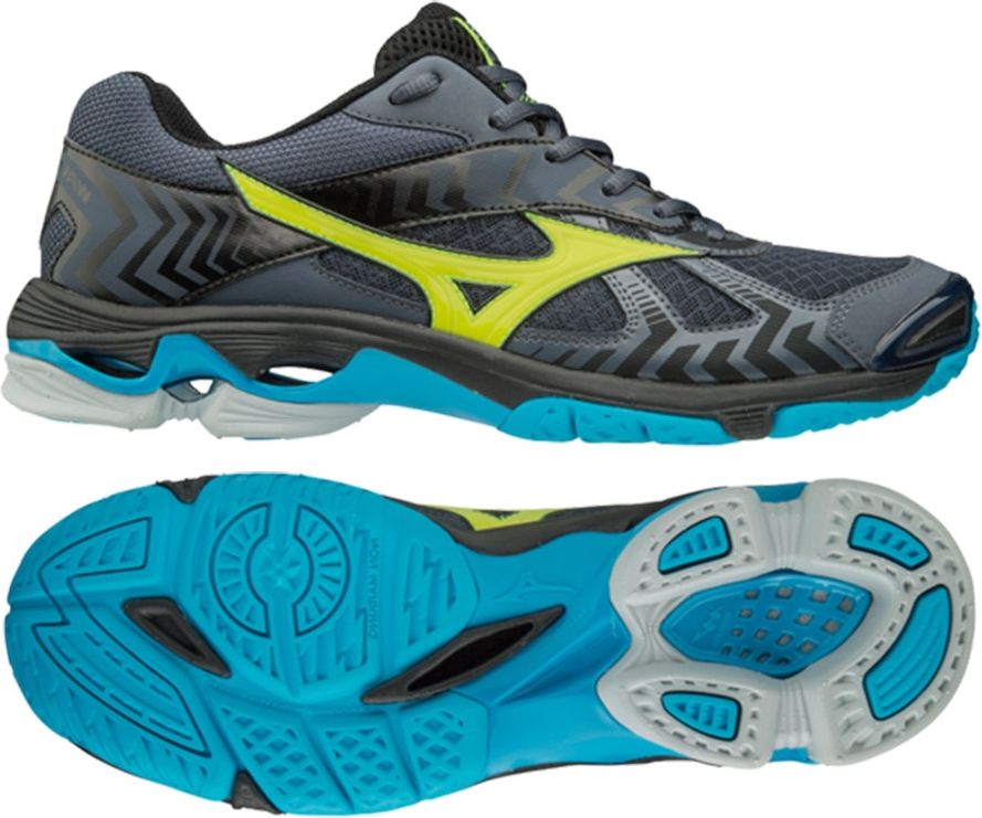 Atlete Mizuno Wave Bolt 7 (V1GA186047), të zeza/kaltra, nr 43 Atlete Mizuno Wave Bolt 7 (V1GA186047), të zeza/kaltra, nr 43