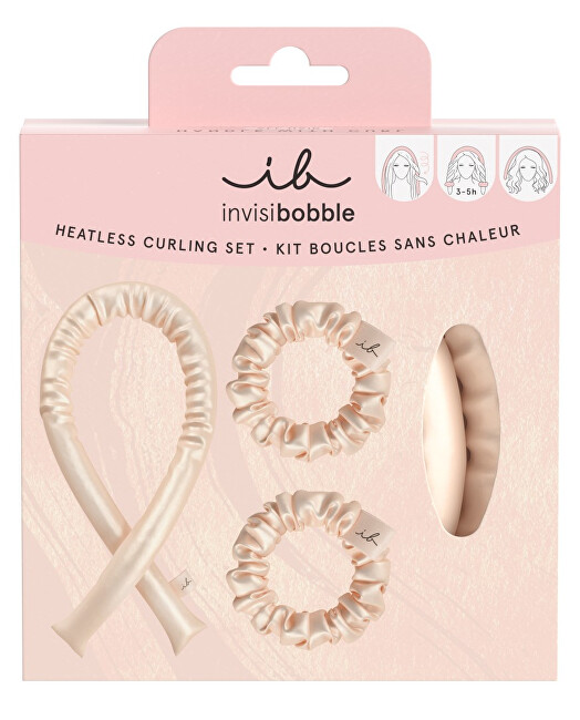 Set për flokë Invisibobble Handle with Curl hair, 1 rreth për flokë kaqurrela + 2 lidhëse për flokë, rozë