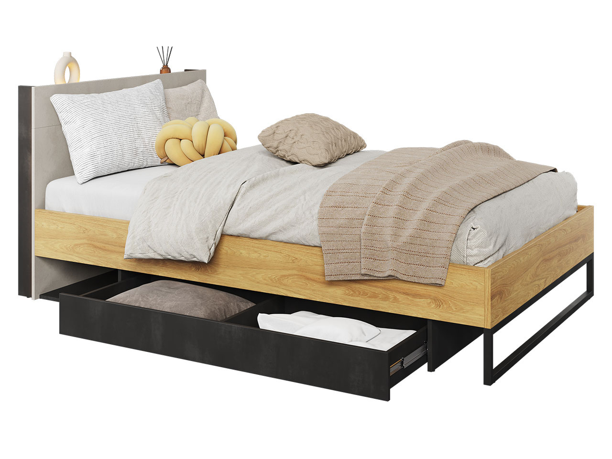 Krevat 120 cm me bazë latoflex TEEN FLEX TF-17, bezhë, zezë