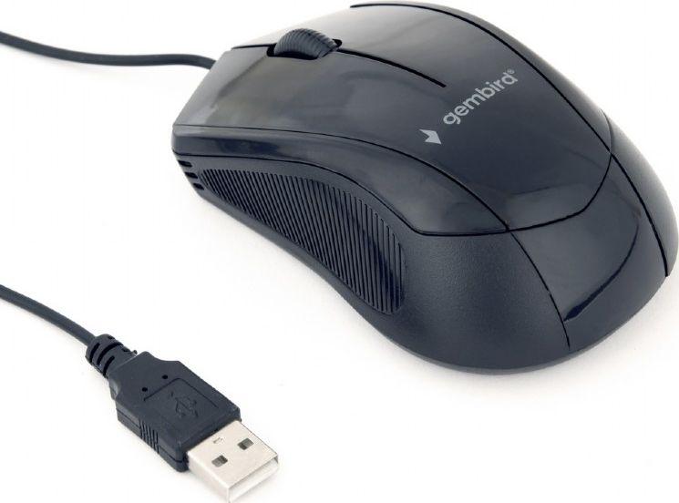 Maus Gembird MUS-3B-02, me kabllo, USB, i zi