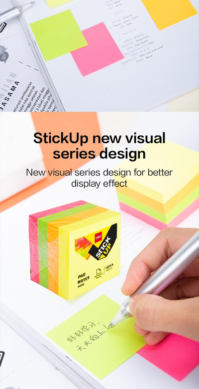 Postit DELI 51x51 400fl neon mix a03303 1/6