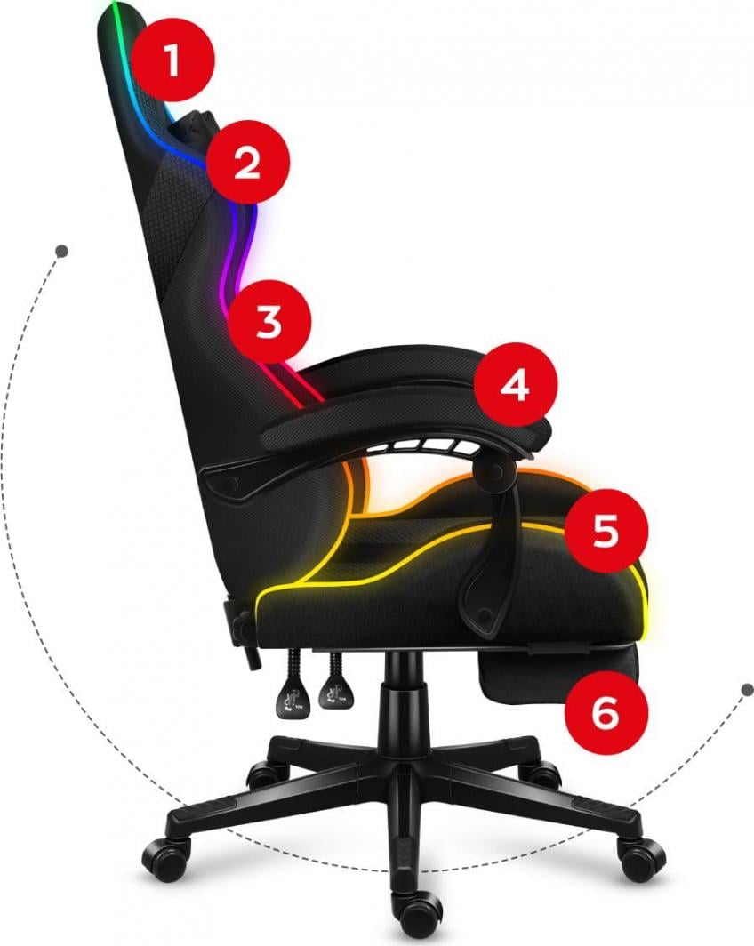 Karrige Huzaro Force 4.7 RGB, e zezë