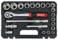 Set arpion me çelësa kokë, Würth, Redstripe, 1/2", 6 këndore, 22copë