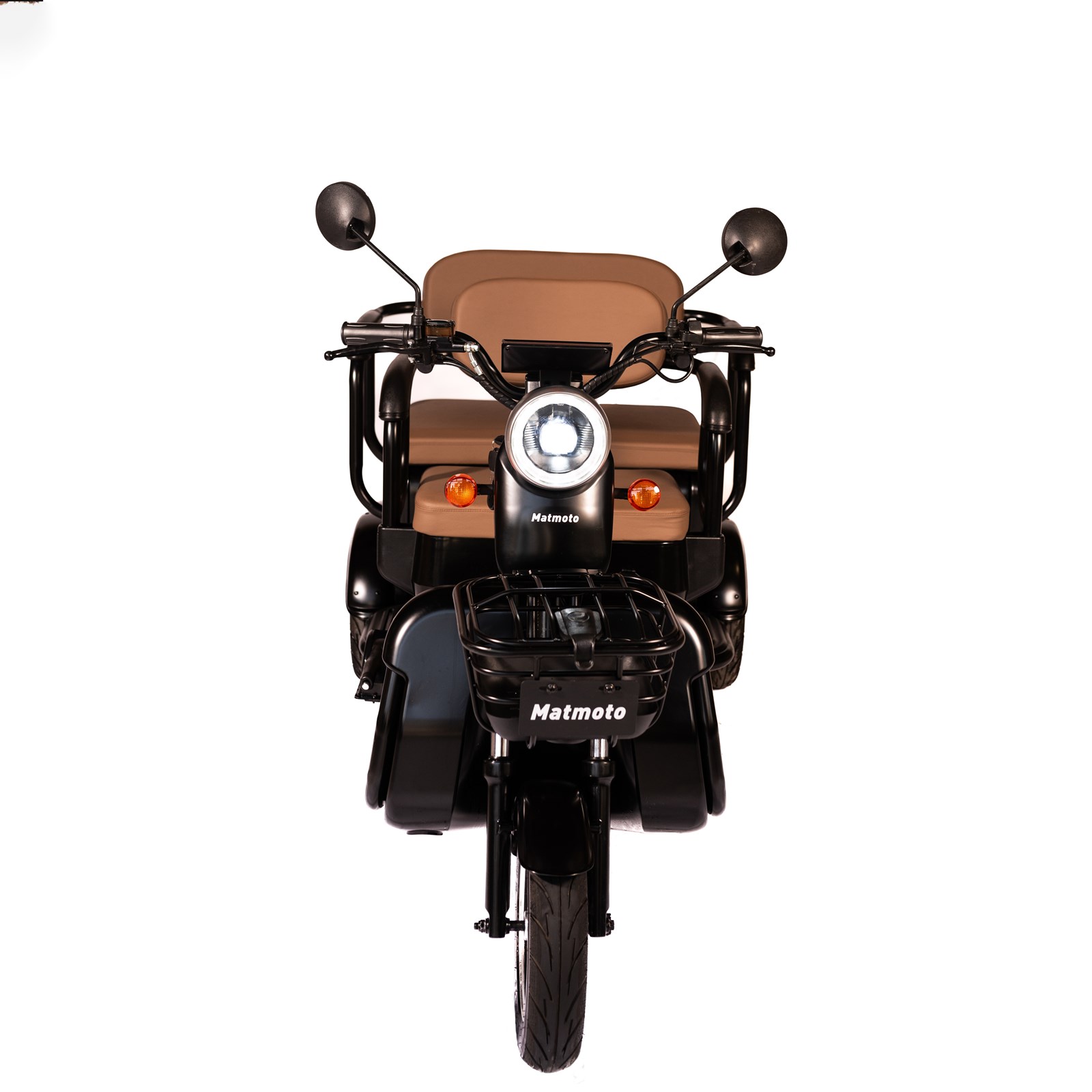 Skuter elektrik për 3 persona Mat Moto Motorcycle, 25 km/h,1800W, i zi/ kaftë Skuter elektrik për 3 persona Mat Moto Motorcycle, 25 km/h,1800W, i zi/ kaftë