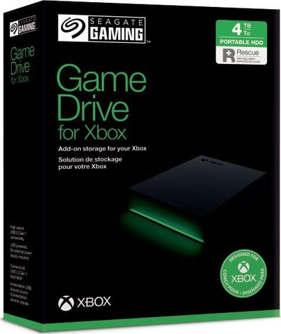 Disk i jashtëm për Xbox Seagate Game Drive, 4TB, USB 3.2 Gen 1, i zi