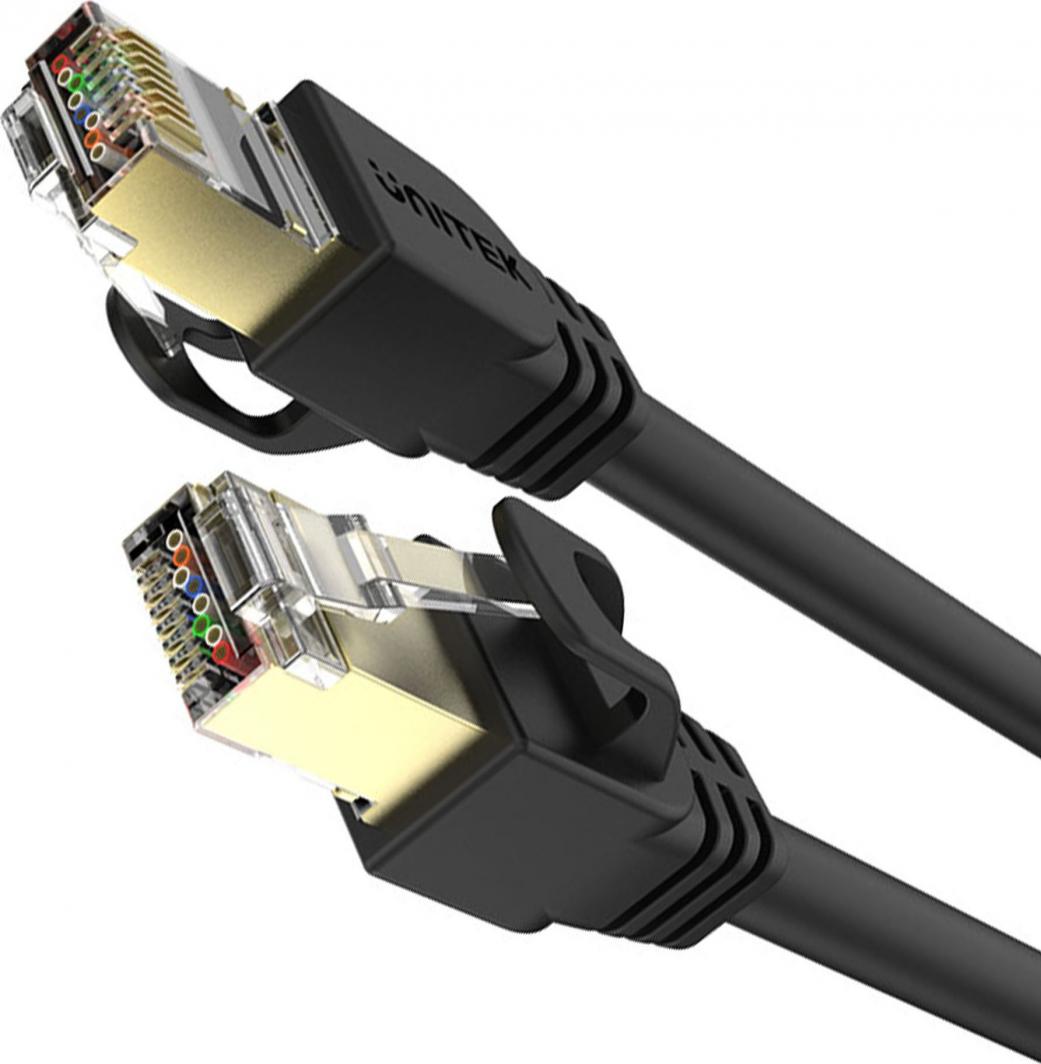 Kabllo e rrjetit Unitek, RJ-45 - RJ-45, Cat7, S/FTP, 0.5m, e zezë