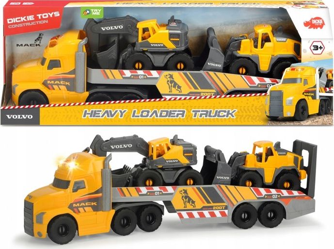 Lodër kamion tërheqës Dickie Mack Volvo, portokalli Lodër kamion tërheqës Dickie Mack Volvo, portokalli
