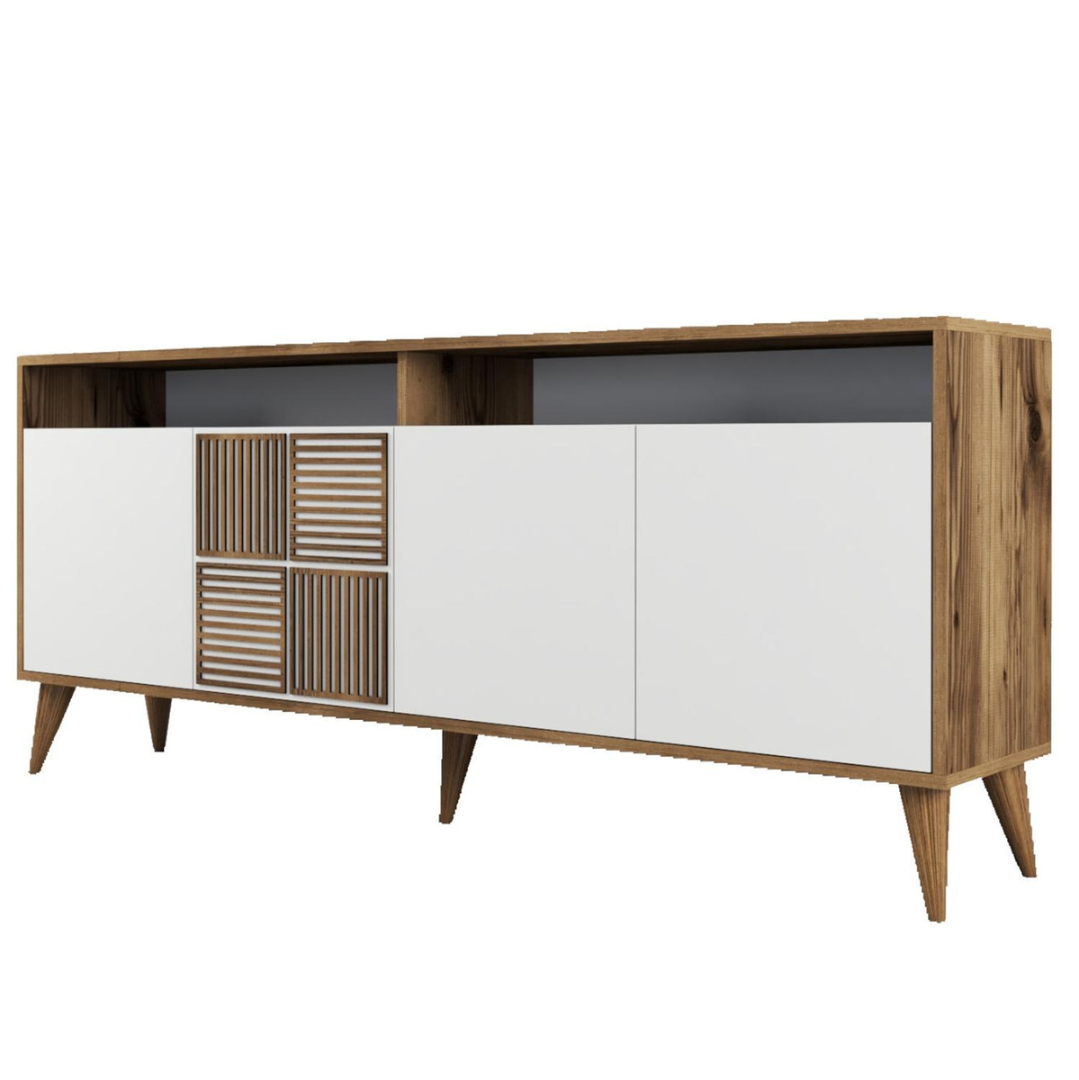 Komodë melamine 180×35×78.6 cm (HM9431.02), bardhë