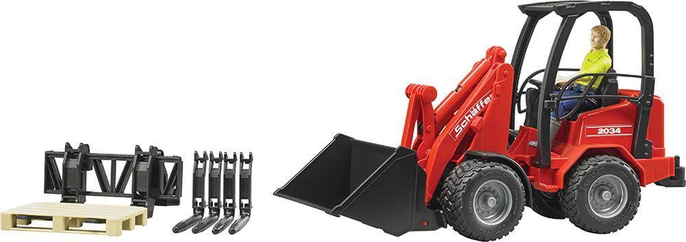 Lodër bager Bruder Charger Schaffer Hoflader 2034, e kuqe