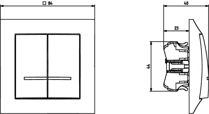Lidhës elektrik Ospel Impresja Candlestick (ŁP-2YS/m/23), 250 V, i hirtë