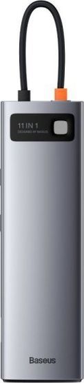 Replikator Baseus Metal Gleam 11in1 Stacion USB-C, i hirtë