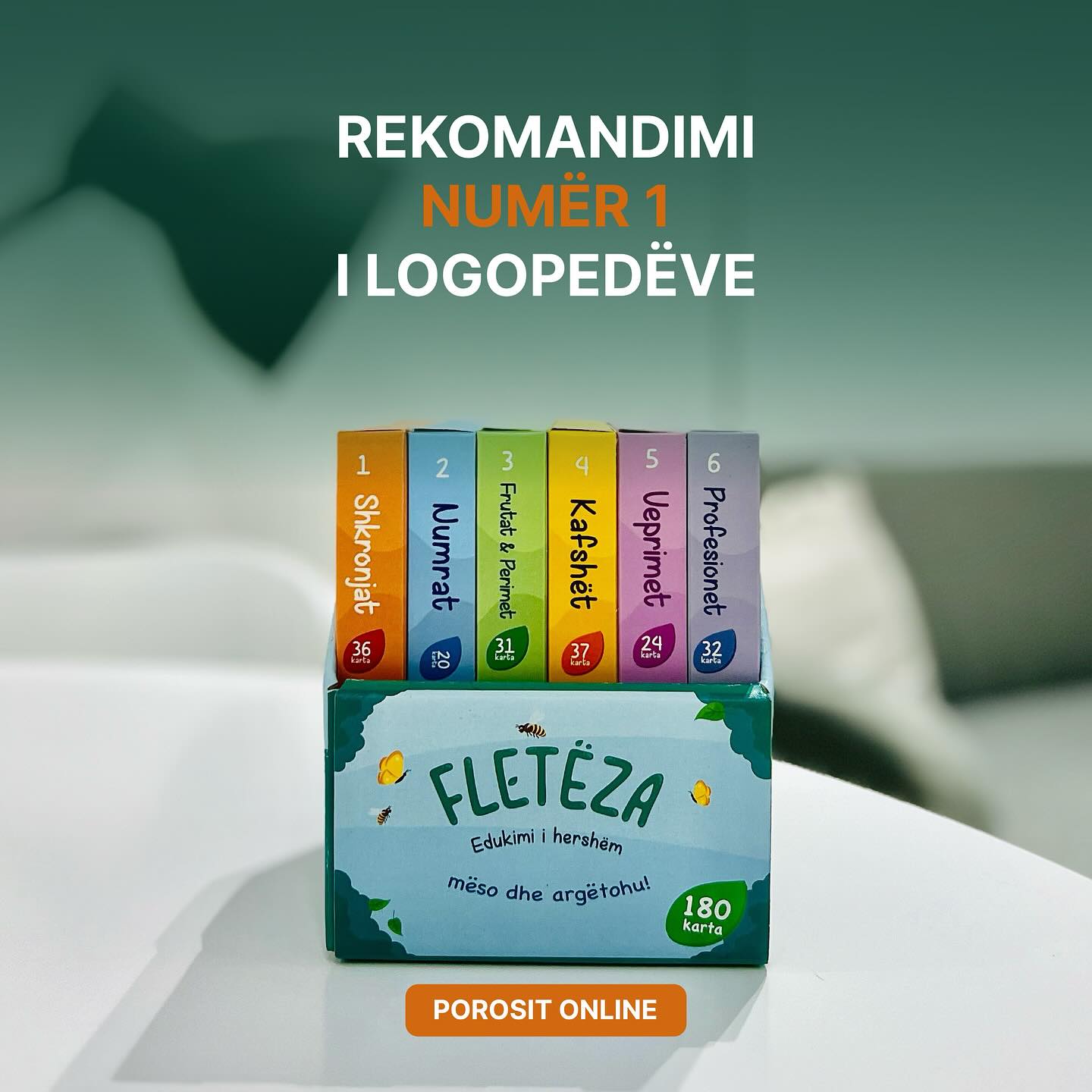 Karta edukative Fletëza, 6 në 1, 180 copë