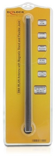 Antenë DeLock, shumëdrejtimëshe 6,5dBi, mbajtëse magnetike