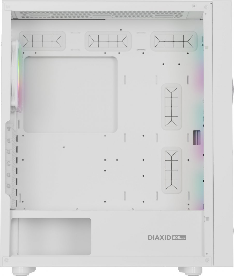 Куќиште за компјутер Genesis Diaxid 605 ARGB, бело, Midi Tower