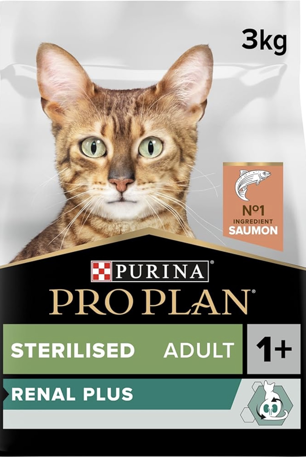 Ushqim për mace Purina Pro Plan Sterilised Adult 1+ Renal Plus, me salmon, 3kg