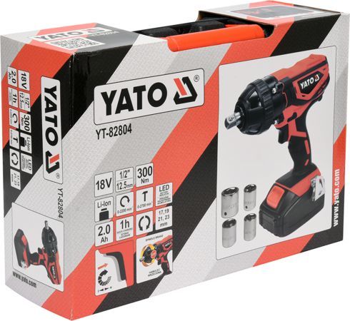 Turjelë pa kabllo Yato 18V 1x2.0Ah Li-Ion 300Nm, me baza