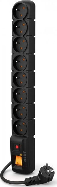 Kabllo zgjatëse Acar S8 (W0147), me mbrojtje nga mbitensioni, 8 priza, 1.5m, e zezë Kabllo zgjatëse Acar S8 (W0147), me mbrojtje nga mbitensioni, 8 priza, 1.5m, e zezë