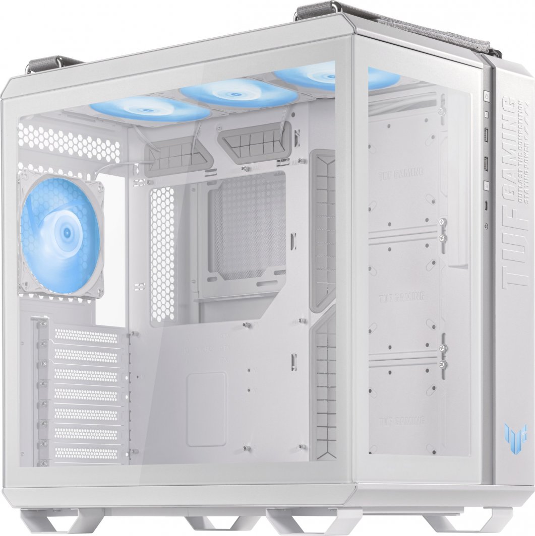 Куќиште за компјутер Asus TUF Gaming GT502 PLUS TG ARGB, бело, Midi Tower