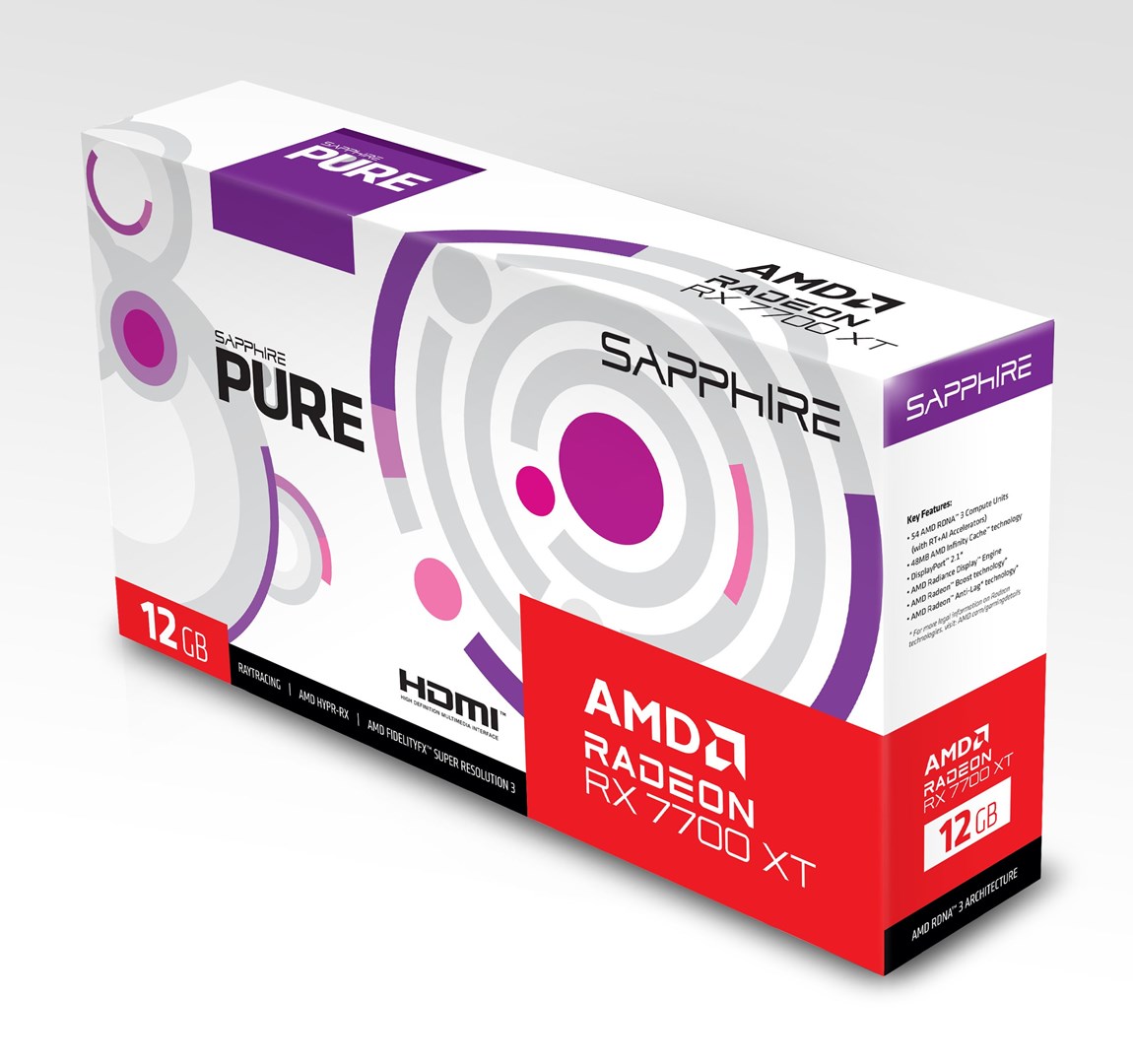 Kartelë grafike Sapphire Pure Radeon RX 7700 XT 12GB GDDR6