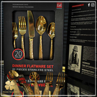 Set thikë, lugë, pirun C&E Kitchenware, ari, 20copë