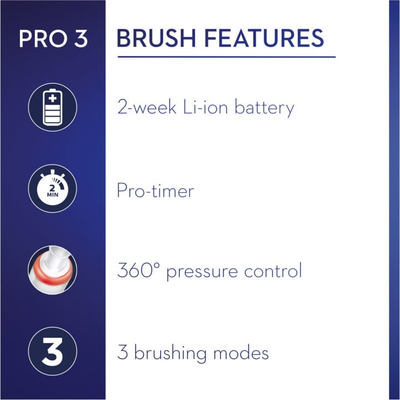 Furçë për dhëmbë Oral-B PRO 3 3500 Sensitive Clean White + këllëf udhëtimi